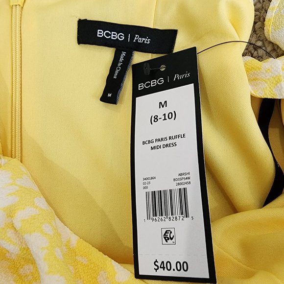 NWT BCBG Paris Women's Ruffle Midi Dress Size M (8-10) - Picture 8 of 9